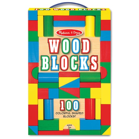 Melissa & Doug Painted Wood Blocks Set, 100 Pieces 481